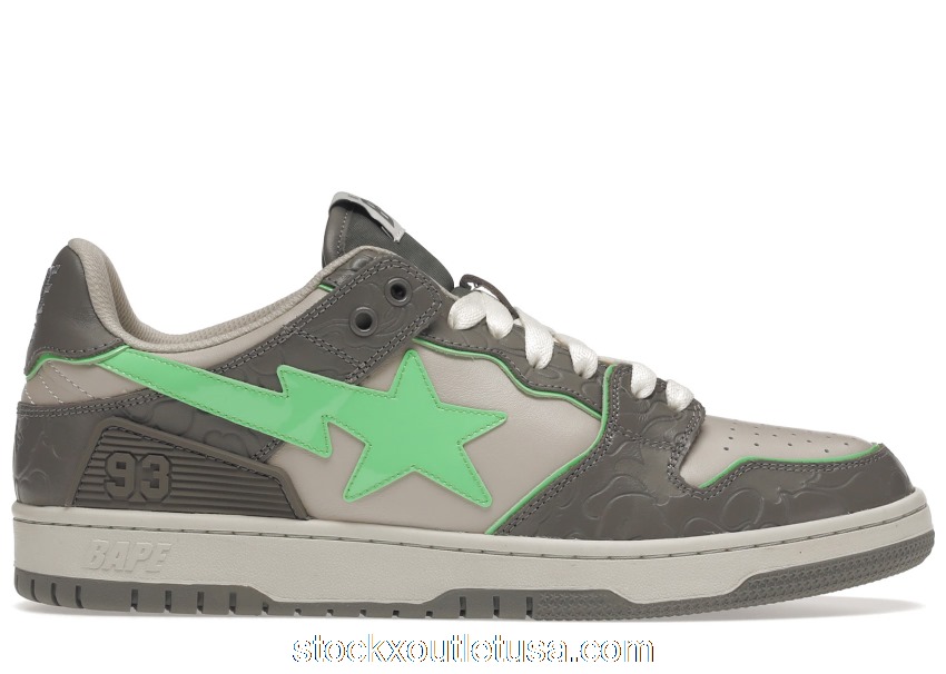 Outlet A Bathing Ape Bape SK8 Sta Grey Green 001FWH801018_GRA_A