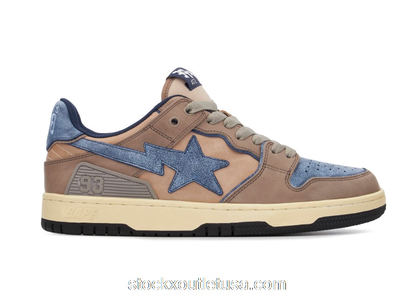 Outlet A Bathing Ape Bape SK8 Sta Vintage Beige Indigo