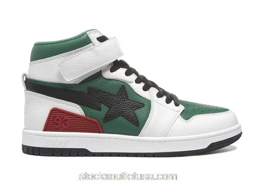 Outlet A Bathing Ape Bape SK8 Sta White Green 001FWH801002_GRN_A