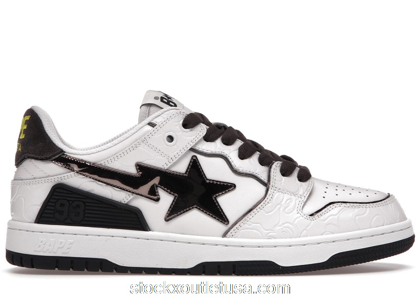 Outlet A Bathing Ape Bape SK8 Sta White Silver 001FWH801020_WHT_A