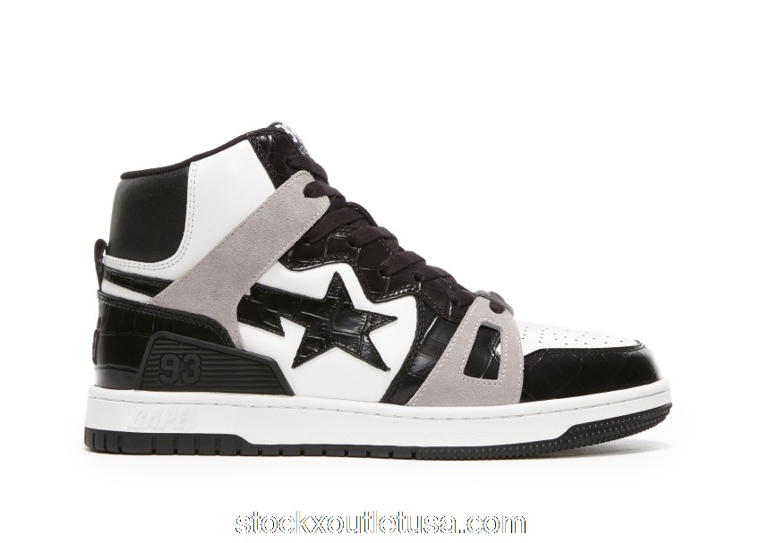 Outlet A Bathing Ape Bape Sta 93 Hi Black Light Grey 001FWG701035X