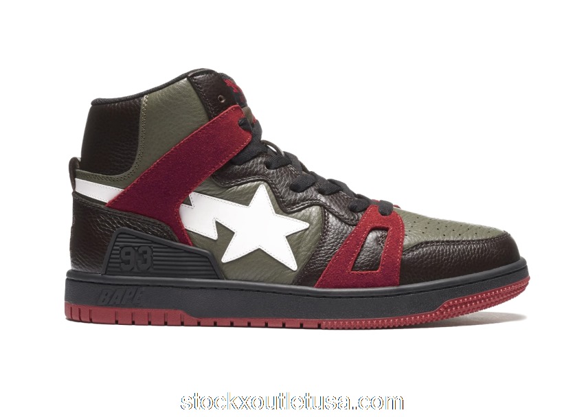 Outlet A Bathing Ape Bape Sta 93 Hi Khaki Green