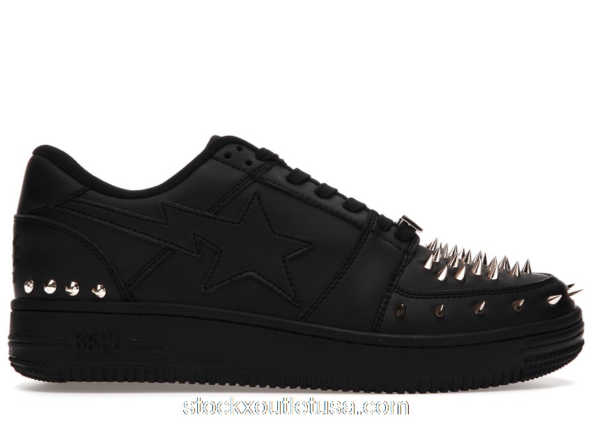 Outlet A Bathing Ape Bape Sta Low Black Gold Studded