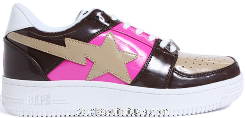 Outlet A Bathing Ape Bape Sta Low Brown Pink Beige (2017) 001FWD801001XBRW