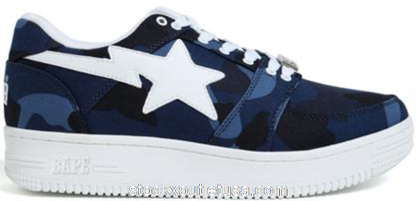 Outlet A Bathing Ape Bape Sta Low Camo Navy