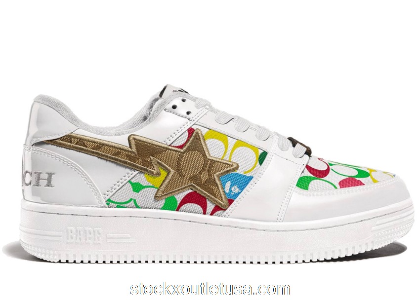 Outlet A Bathing Ape Bape Sta Low Coach White