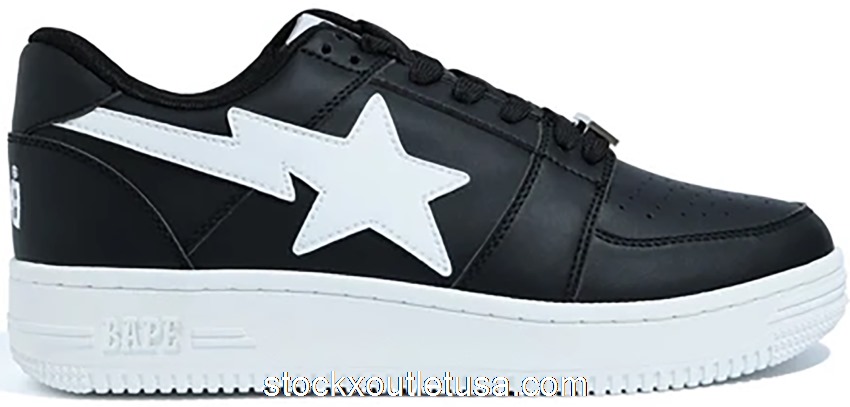 Outlet A Bathing Ape Bape Sta Low M1 Black White