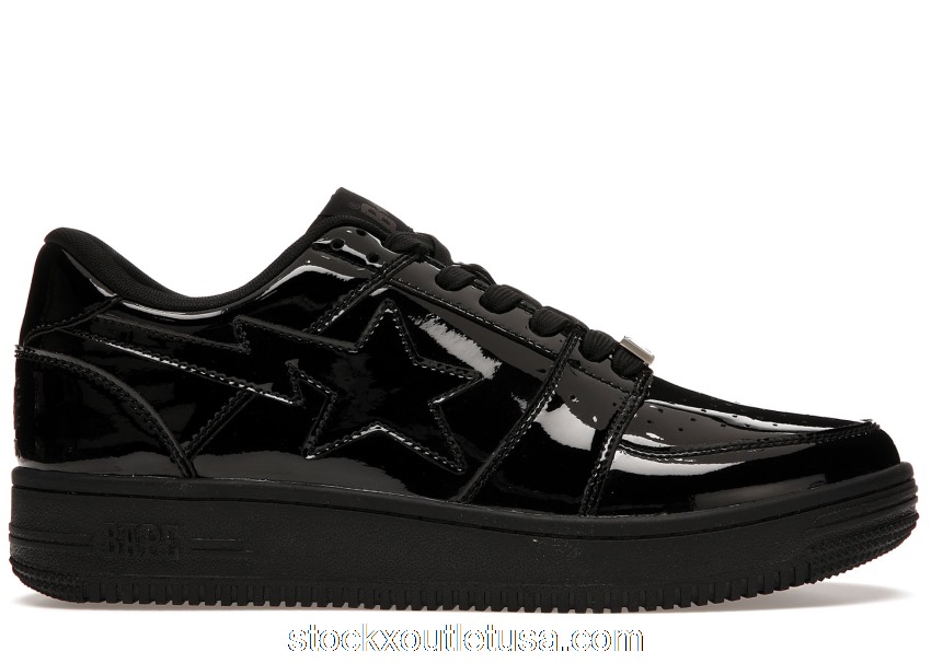 Outlet A Bathing Ape Bape Sta Low Patent Black