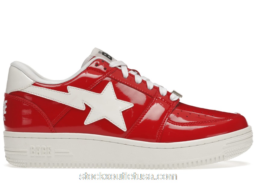 Outlet A Bathing Ape Bape Sta Low Patent Red 1G30191010 RED