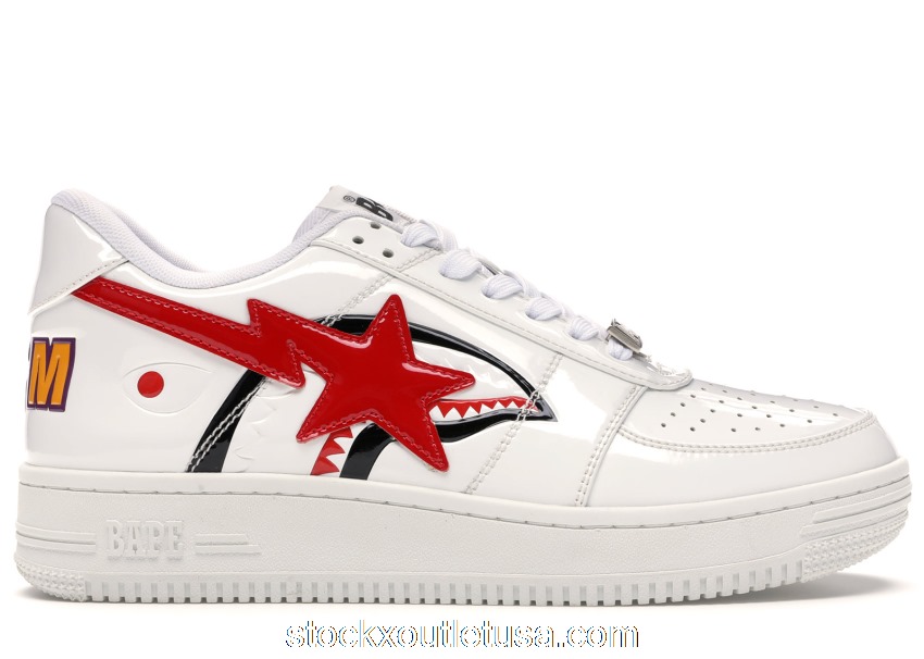 Outlet A Bathing Ape Bape Sta Low Shark White 1H30-191-012-WHT