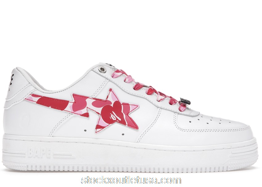 Outlet A Bathing Ape Bape Sta Low White ABC Camo Pink