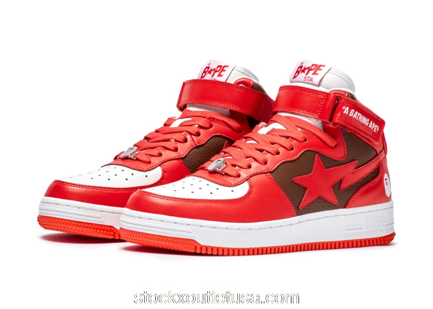 Outlet A Bathing Ape Bape Sta Mid Red (2022) 1I20-291-010 RED