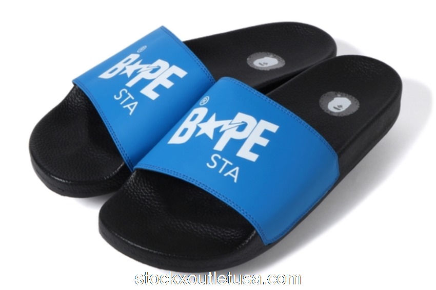 Outlet A Bathing Ape Bape Sta Slide Black Blue