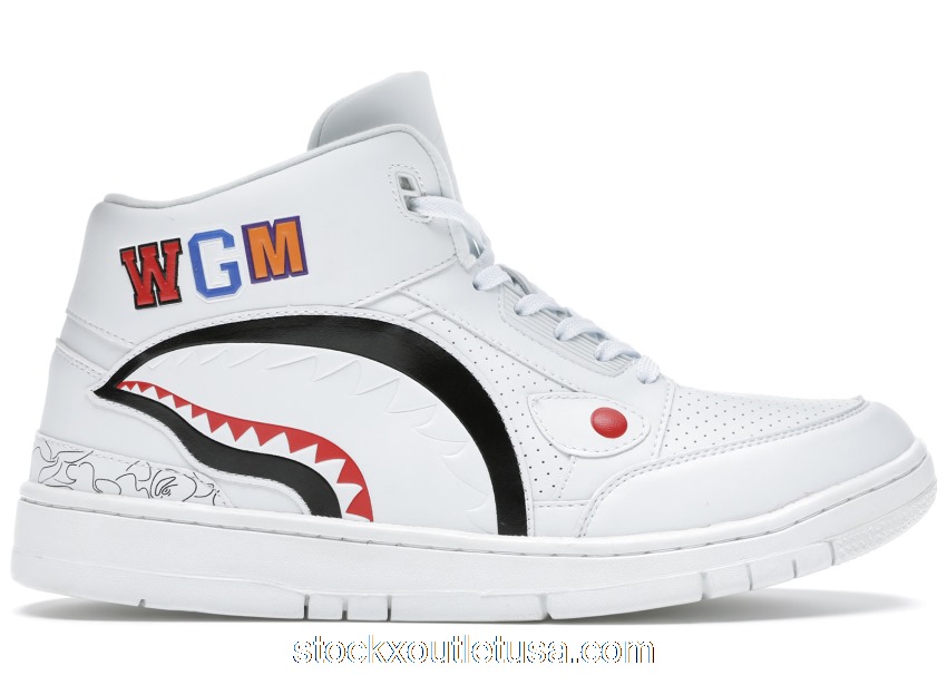 Outlet A Bathing Ape Cloud Sta Shark White