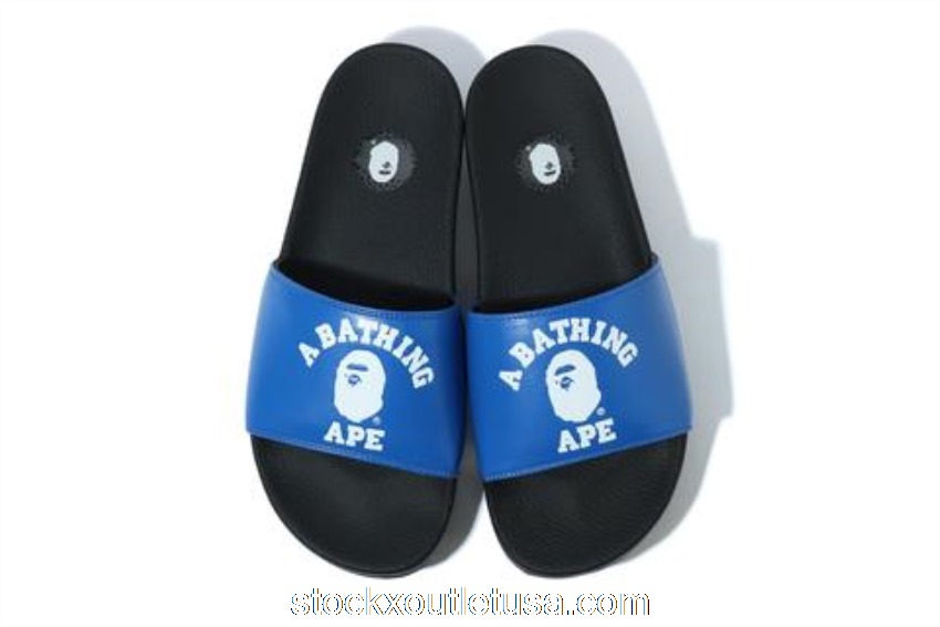Outlet A Bathing Ape College Slide Sandals Blue