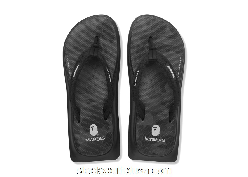 Outlet A Bathing Ape Havaianas Tradi Zori Black Camo 001FWH231951XBLK