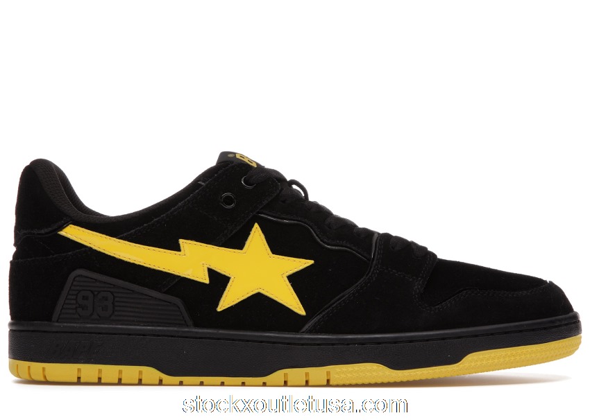 Outlet A Bathing Ape Sk8 Sta Black Electric Yellow 001FWG701031X
