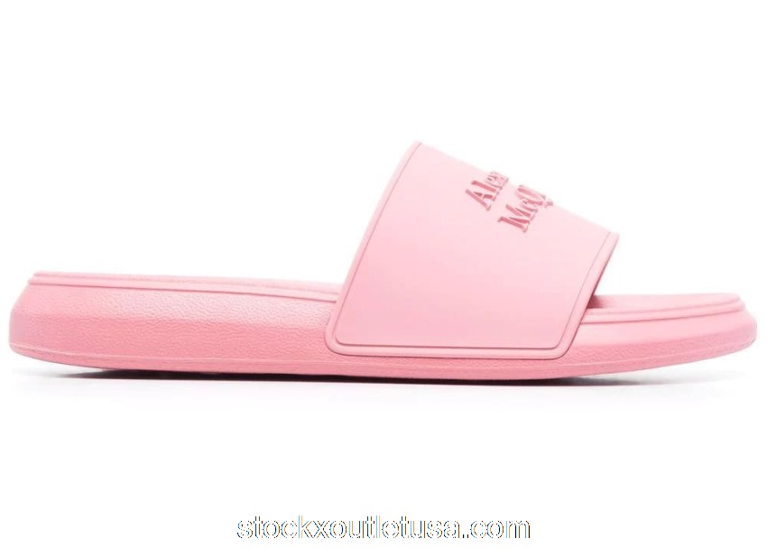 Outlet Alexander McQueen Logo Slides Pink Pastel (W) 666983W4QS05483
