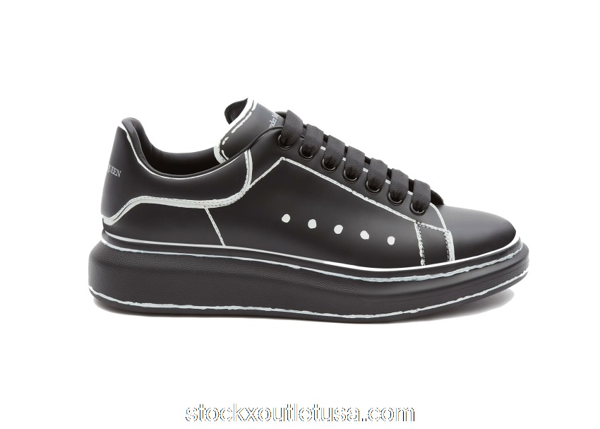 Outlet Alexander McQueen Oversized Black White Outline 627867WHYBI1070