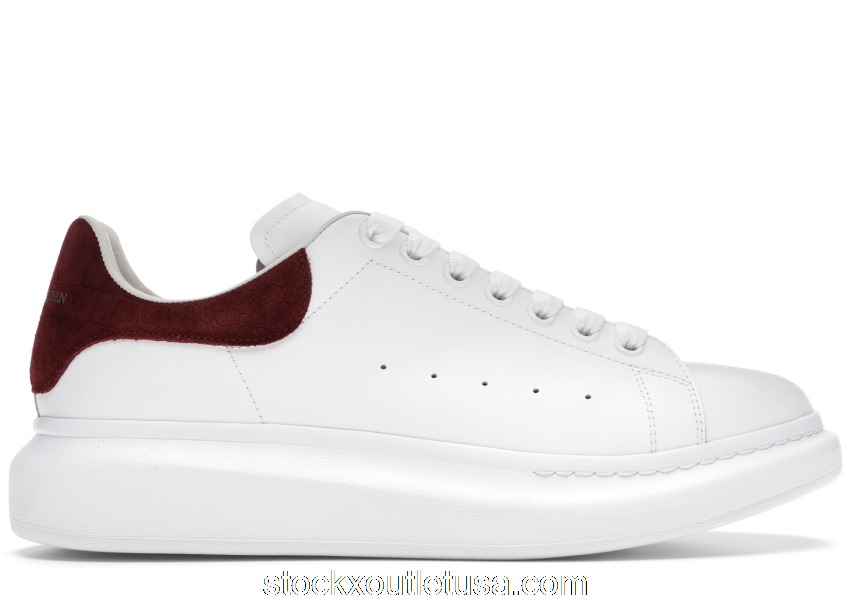 Outlet Alexander McQueen Oversized Burgundy Croc Suede 625162WHZ4K9088