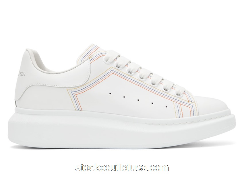 Outlet Alexander McQueen Oversized Embroidered White Multi 662639WIA4R9035