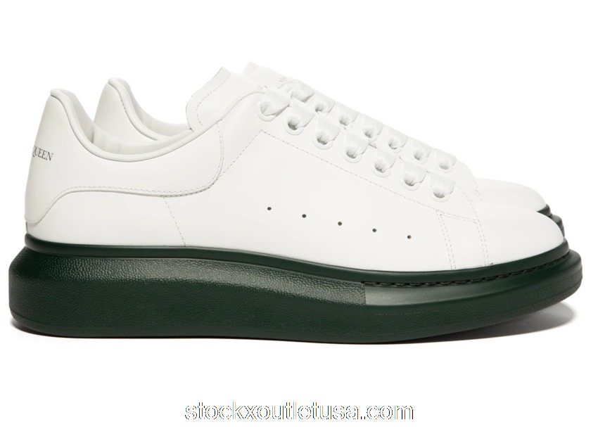 Outlet Alexander McQueen Oversized Sneaker White Green Sole 553680WHTQ49448