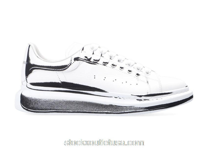 Outlet Alexander McQueen Oversized White Black Print 662642WIA4Q9000