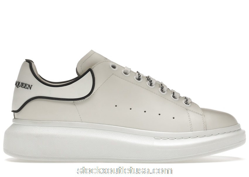 Outlet Alexander McQueen Oversized White Black Trim 625156WHXMT9074