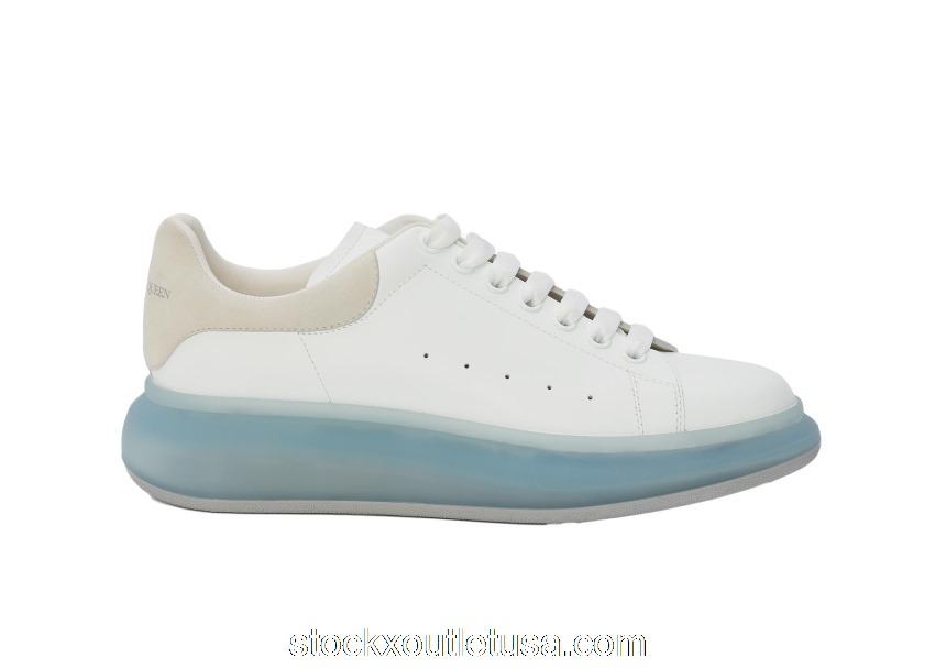 Outlet Alexander McQueen Oversized White Blue Sole 667828WIAFA9430