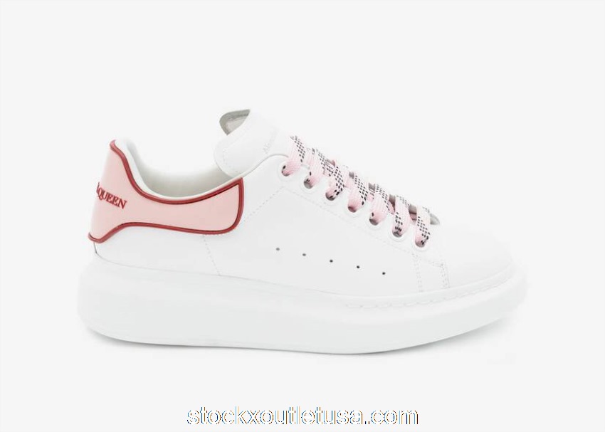 Outlet Alexander McQueen Oversized White Pink Carnelian Red (W) 621056WHXMT9633