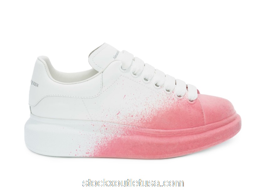 Outlet Alexander McQueen Oversized White Pink Velvet Spray (W) 586388WHWM19307