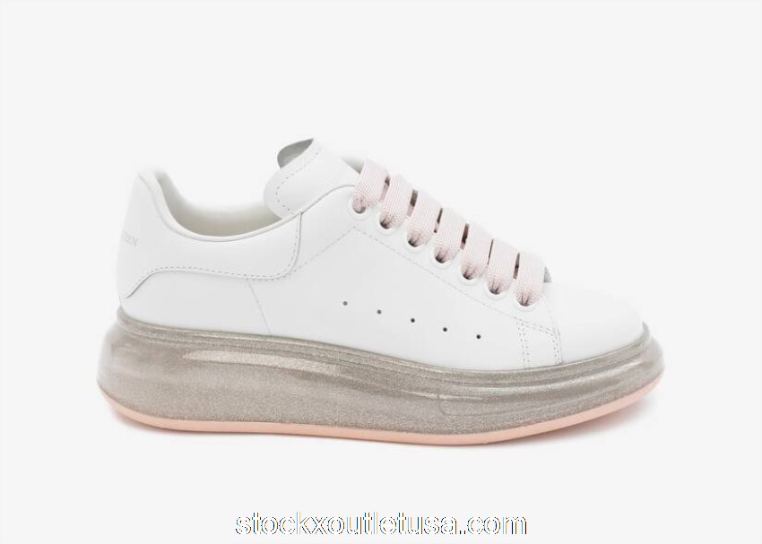 Outlet Alexander McQueen Oversized White Rose Gold Sole (W) 634151WHWKV9053