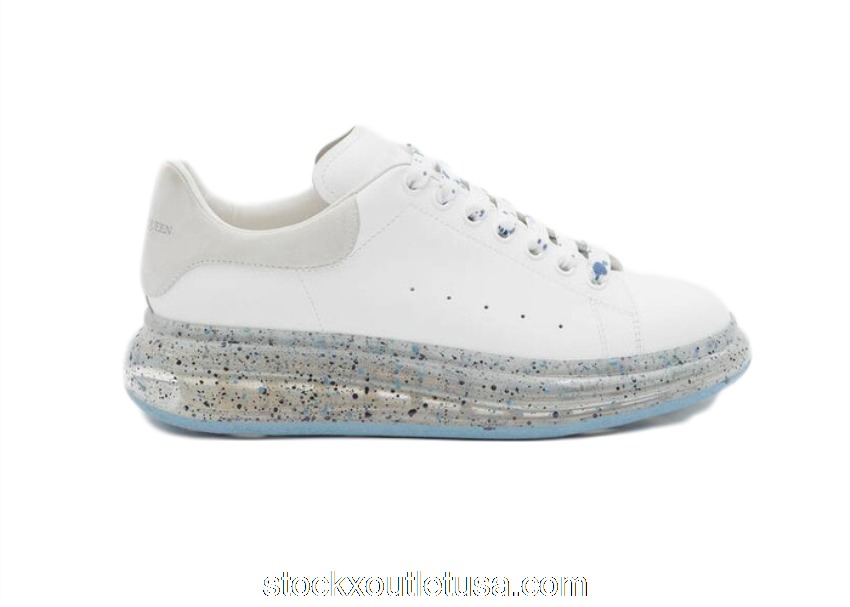 Outlet Alexander McQueen Oversized White Splatter Blue 625174WHYBB9176