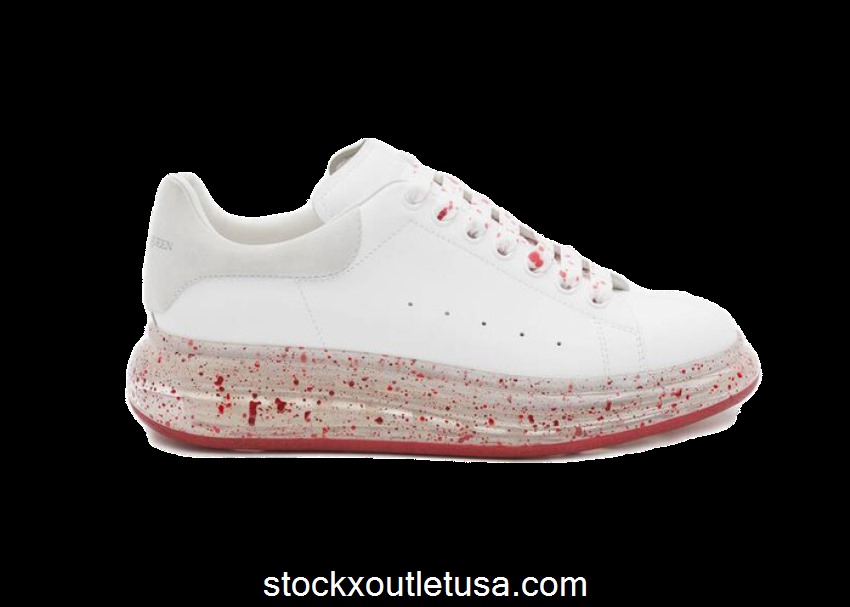 Outlet Alexander McQueen Oversized White Splatter Red 625174WHYBB9175