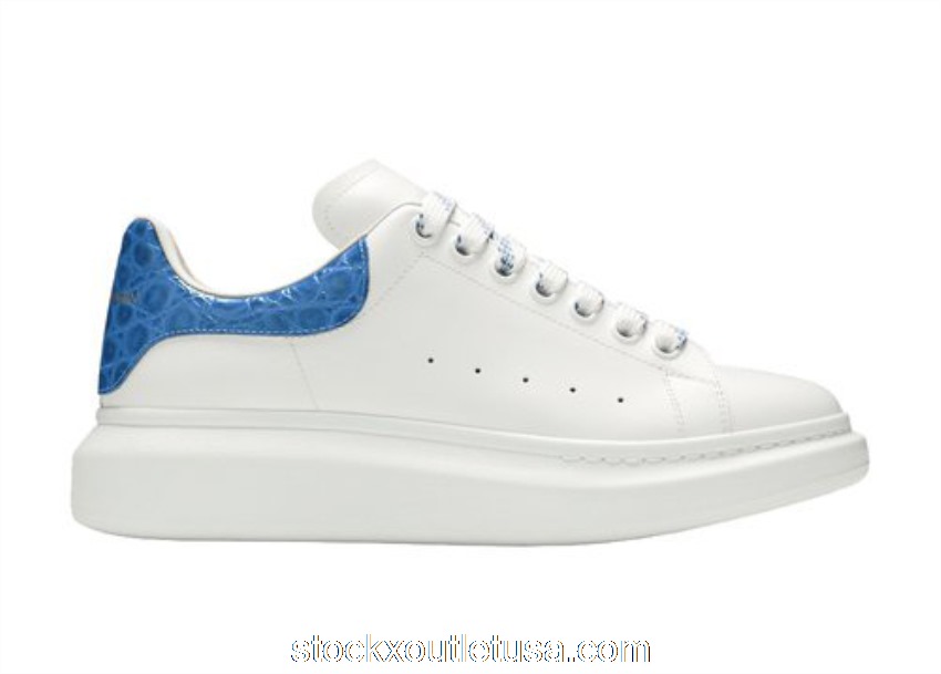 Outlet Alexander McQueen Oversized White Ultramarine Croc 625162WHYB89407