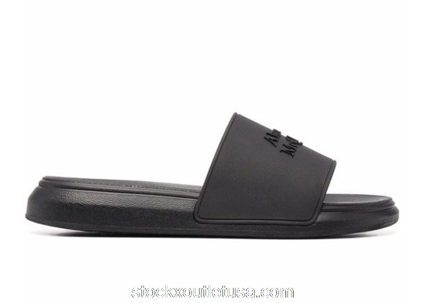 Outlet Alexander McQueen Pool Slide Black FW21 663564W4QS01000