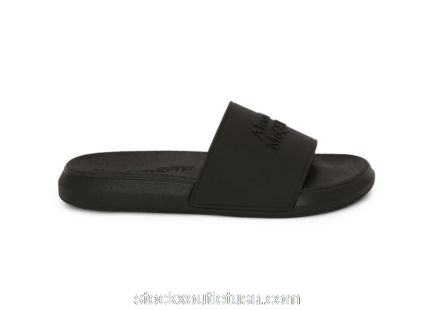 Outlet Alexander McQueen Pool Slide Black (W) 666983W4QS01000