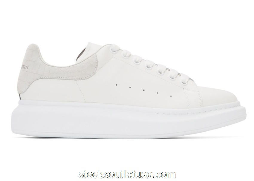 Outlet Alexander McQueen White Croc 625162WHZ4K9068
