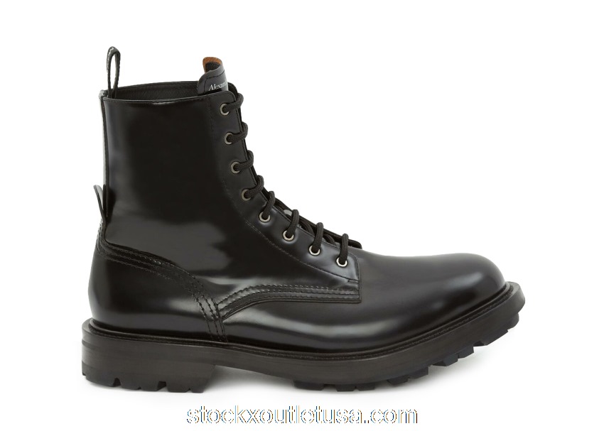 Outlet Alexander McQueen Worker Boot Black 651621WHZ801000