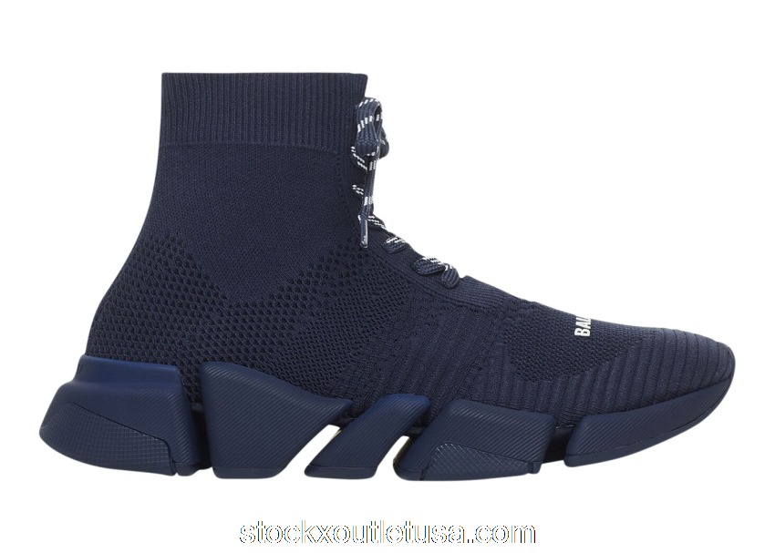 Outlet Balenciaga 2.0 Lace Up Recycled Dark Blue 617258W2DB14909