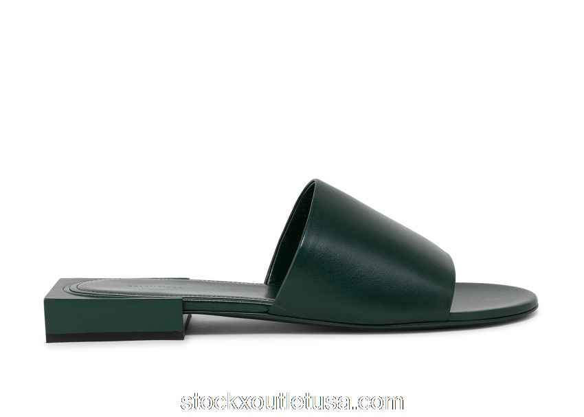 Outlet Balenciaga Box Mule Sandal Green (W) 653796WA8FF3110