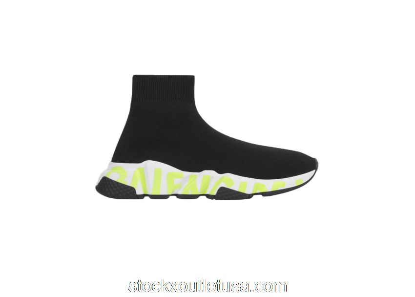 Outlet Balenciaga Graffiti Speed Black Fluo Green (W) 605942W05GY1935