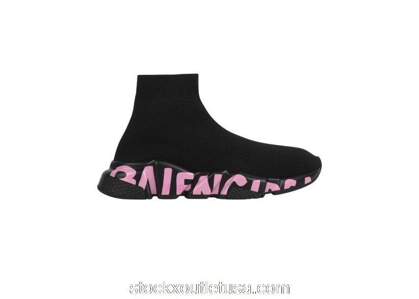 Outlet Balenciaga Graffiti Speed Black Pink (W) 605942W05GE1156 / 605942W2DB71156