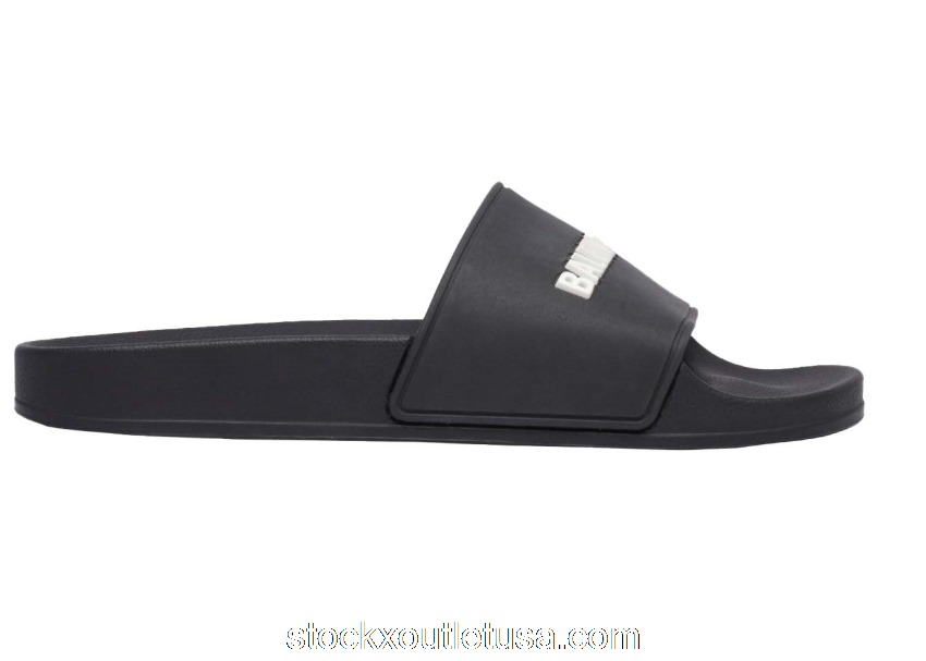 Outlet Balenciaga Pool Slide Black White (W) 565547W1S801006