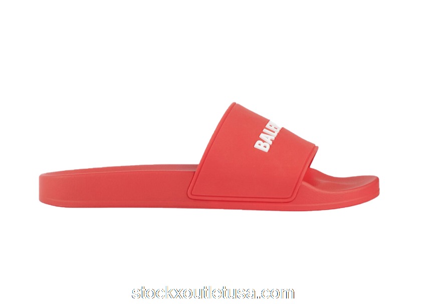 Outlet Balenciaga Pool Slide Red White 565826W1S806090