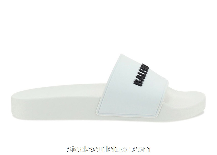 Outlet Balenciaga Pool Slide White White (W) 565547W1S839034