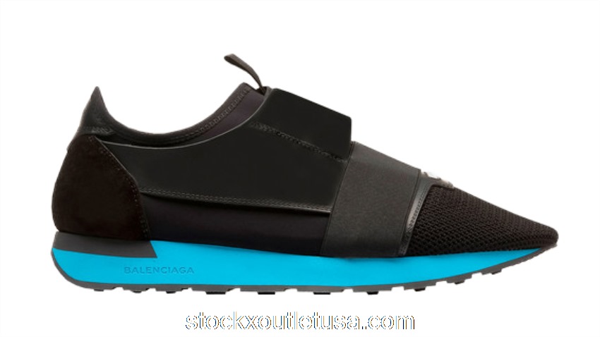 Outlet Balenciaga Race Runners Black Blue 458641W0YX61000