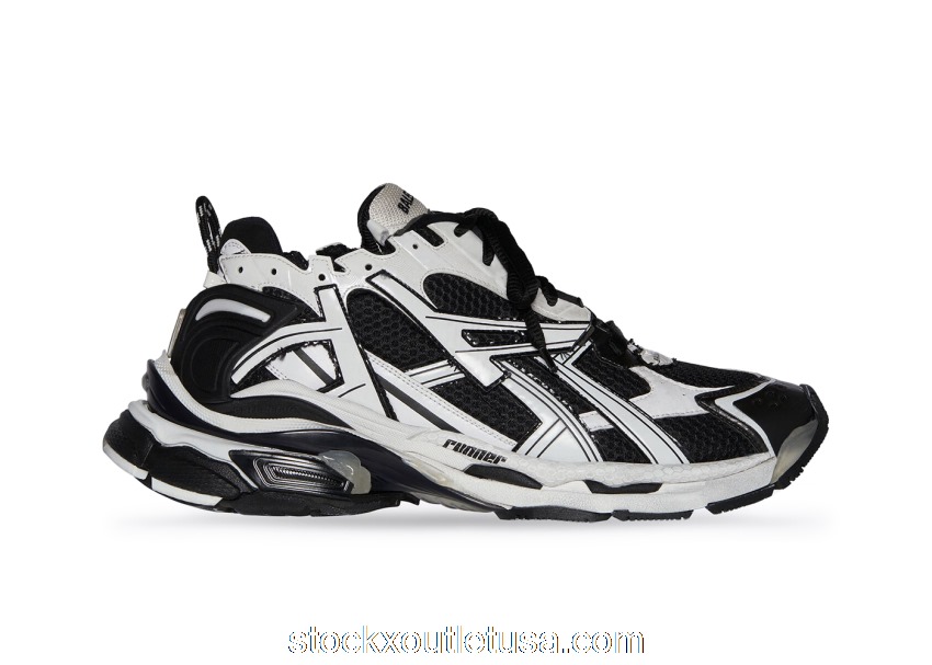 Outlet Balenciaga Runner White Black White 677403W3RB29010