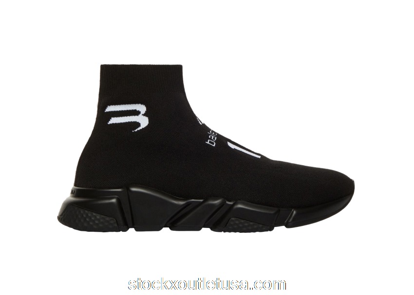 Outlet Balenciaga Speed 10 Black White 645734W2DBU1090