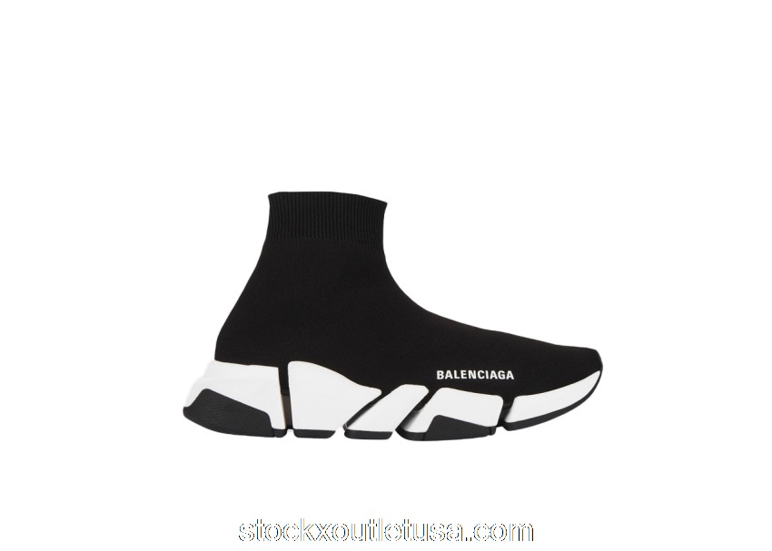 Outlet Balenciaga Speed 2.0 Black White 617239W17021015 / 617239W2DB21015